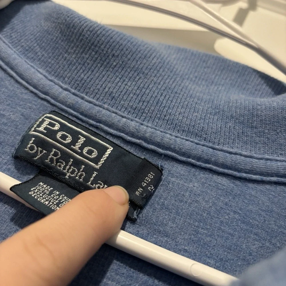 Polo Ralph Lauren Vintage Men's 1/4 Zip Sweater Size XL Knit Pullover Blue‎